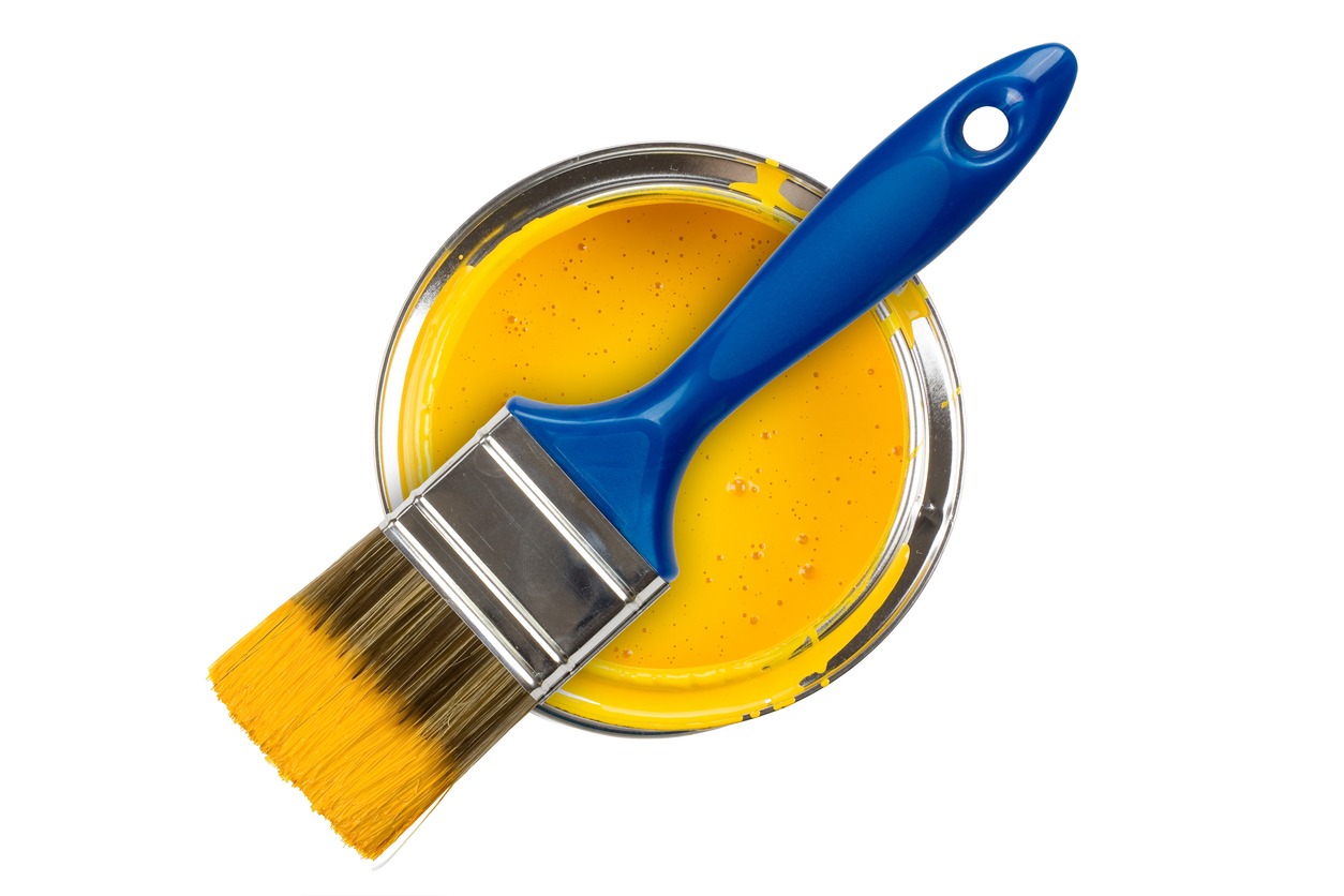 Yellow paint can
