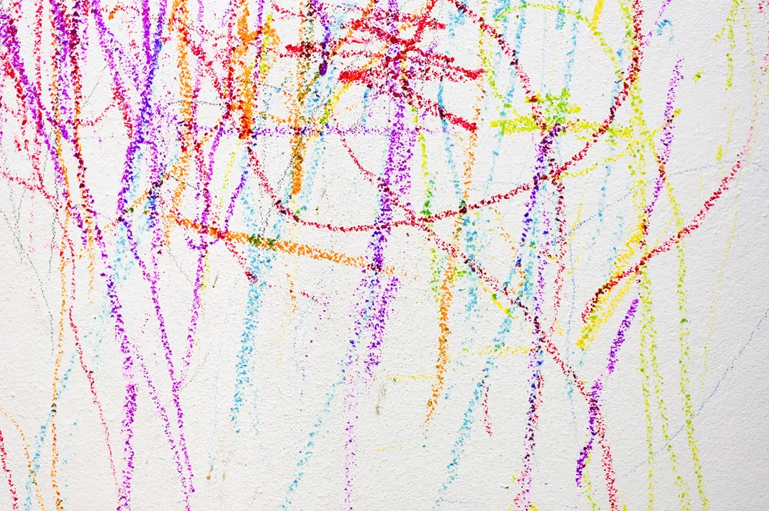 Colorful of wallpaper by crayon color art for child