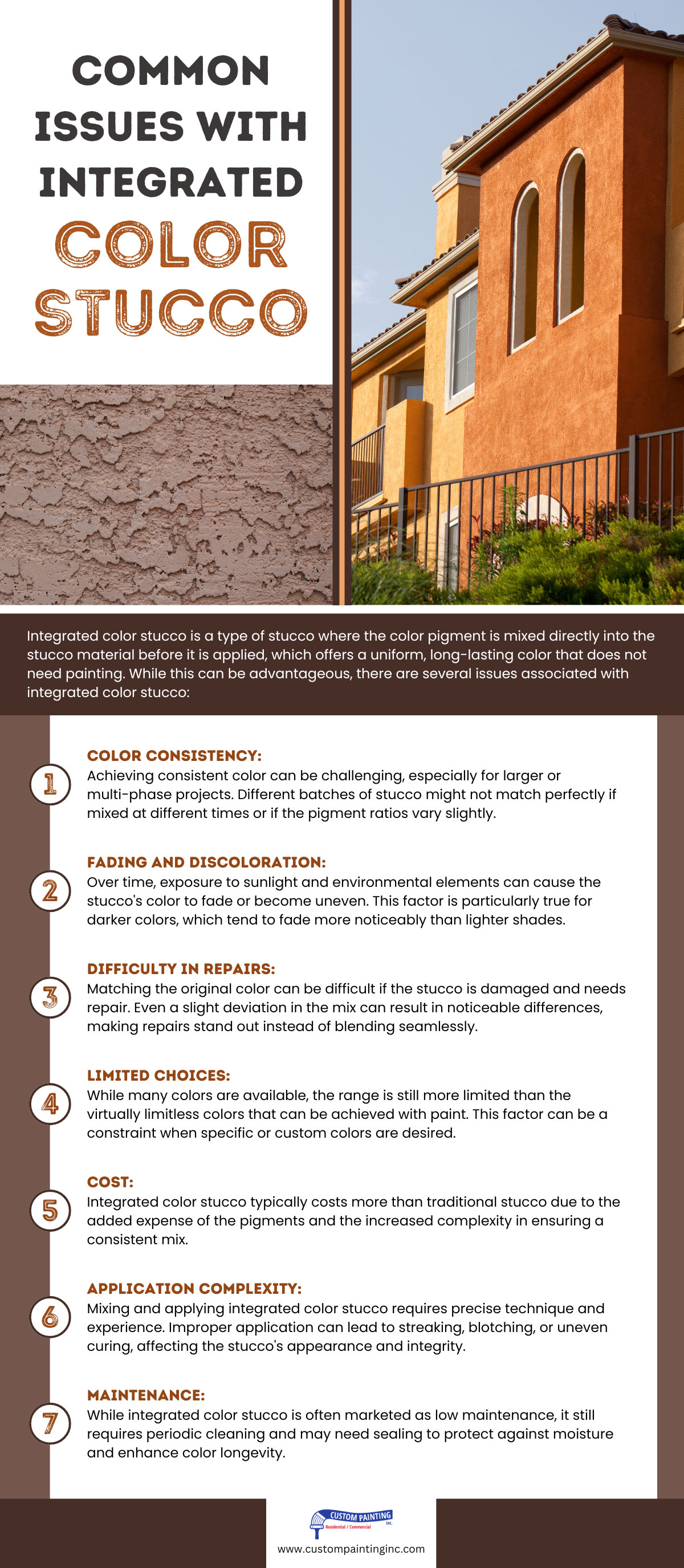 Common issues with integrated color stucco