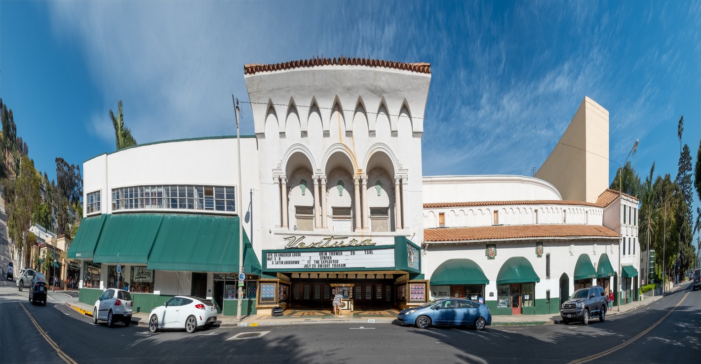 downtown center in art deco vintage style downtown Ventura, California, USA