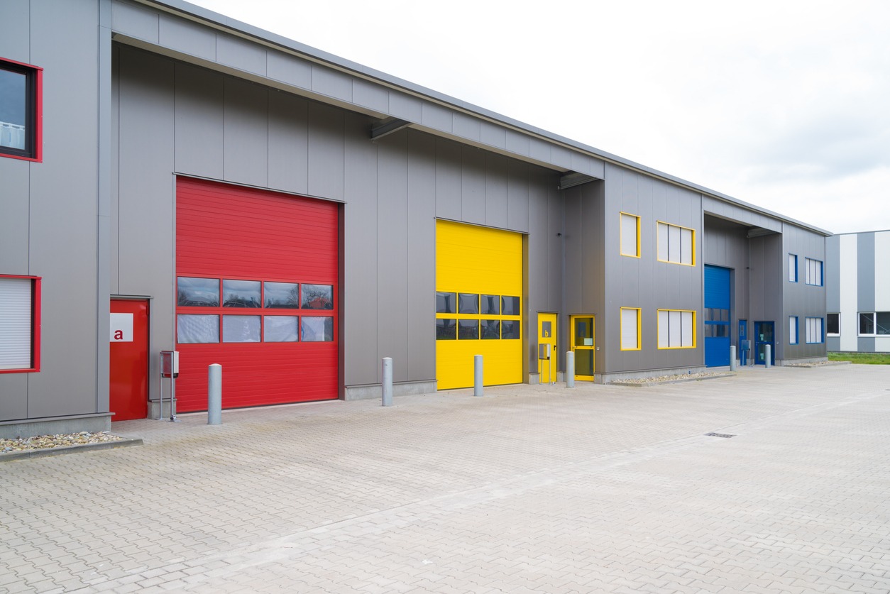 red and yellow loading docks